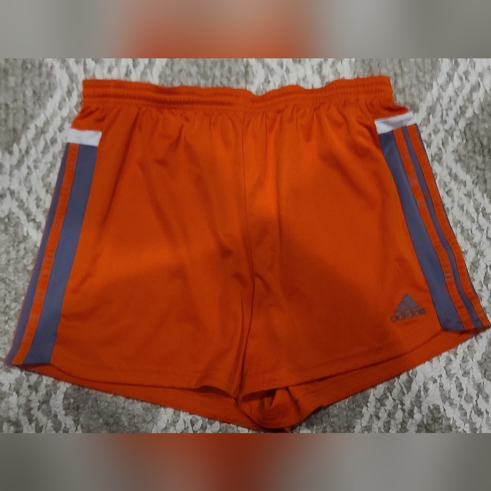 Adidas Vibrant Orange Shorts with Gray Accents